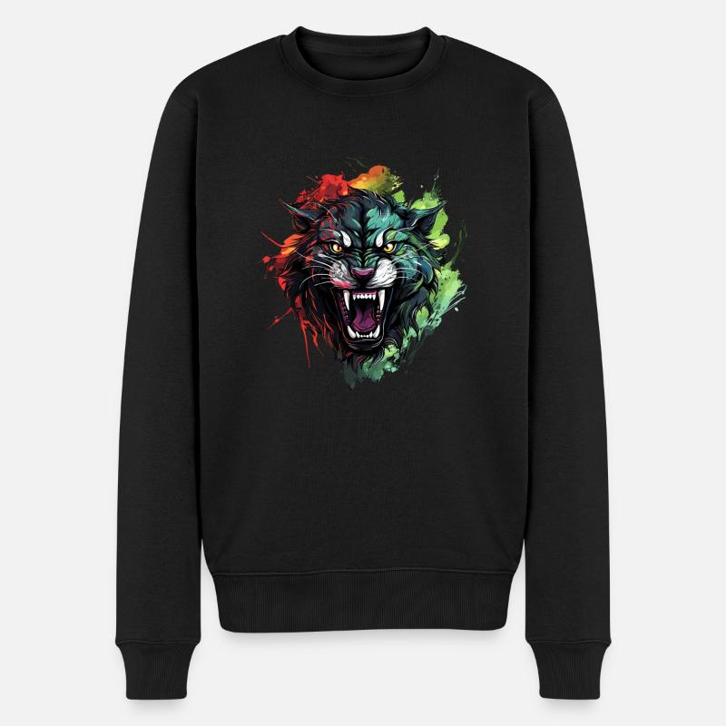 Kraftvolle Eleganz bei jedem Schritt - Männer Premium Bio Pullover - Schwarz