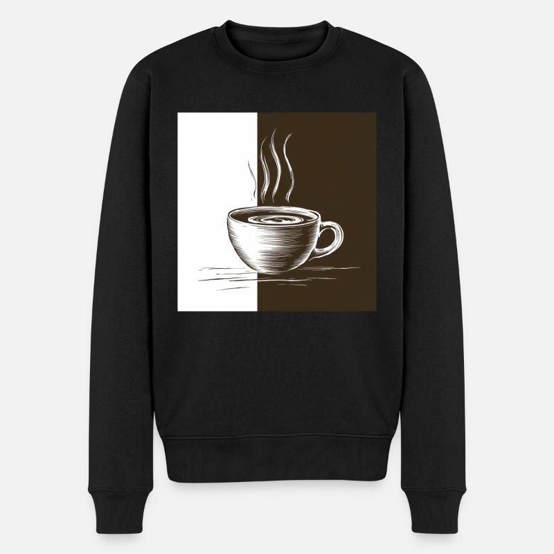 Kaffeezeit - Männer Premium Bio Pullover - Schwarz