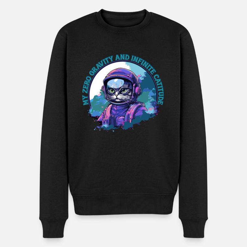 Chat astronaute Bengal confiant - Pull Premium bio Homme - noir