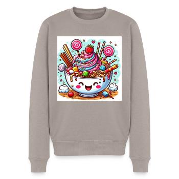 Sweet ramen - Men's Premium Organic Jumper - taupe - Front - Nico (187cm)