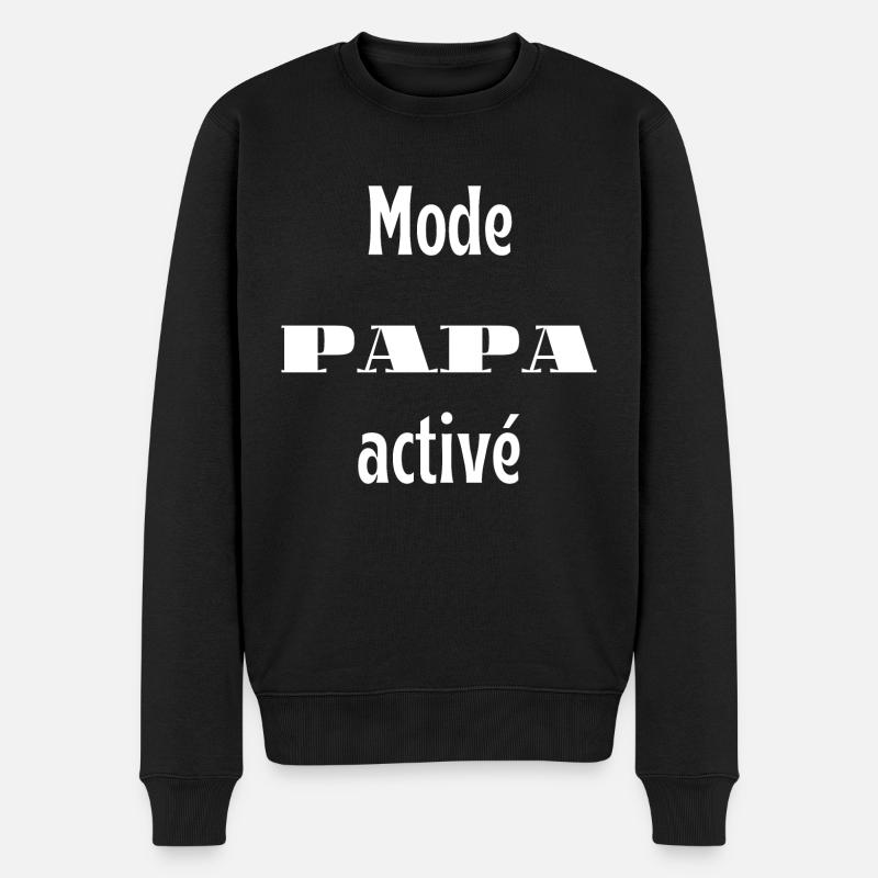Papa-Modus aktiviert - Männer Premium Bio Pullover - Schwarz