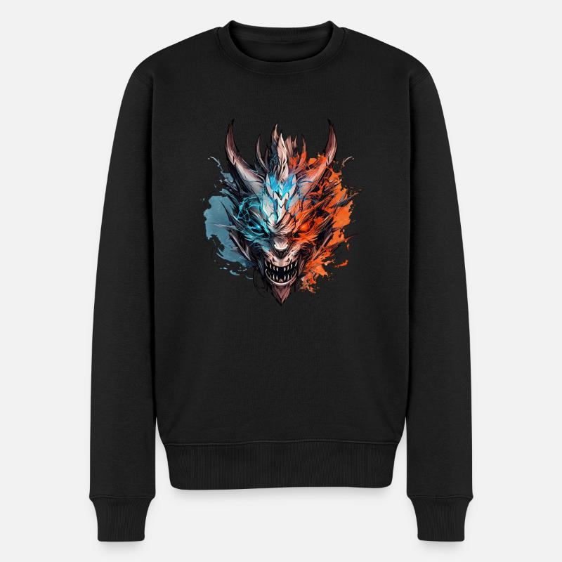 Macht der Unterwelt - Männer Premium Bio Pullover - Schwarz