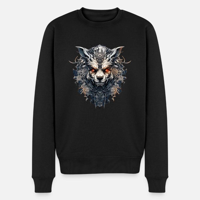 Wolfsgebilde - Männer Premium Bio Pullover - Schwarz