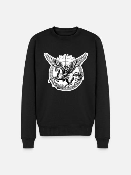 un ange armé d'une épée - Pull Premium bio Homme - noir