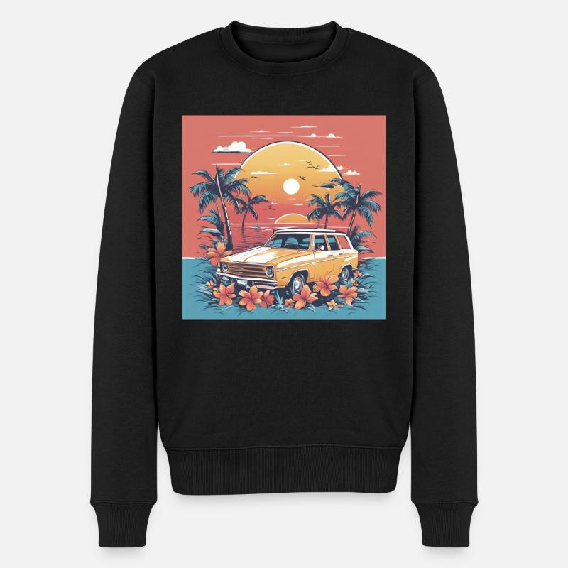 summer vacation - Männer Premium Bio Pullover - Schwarz
