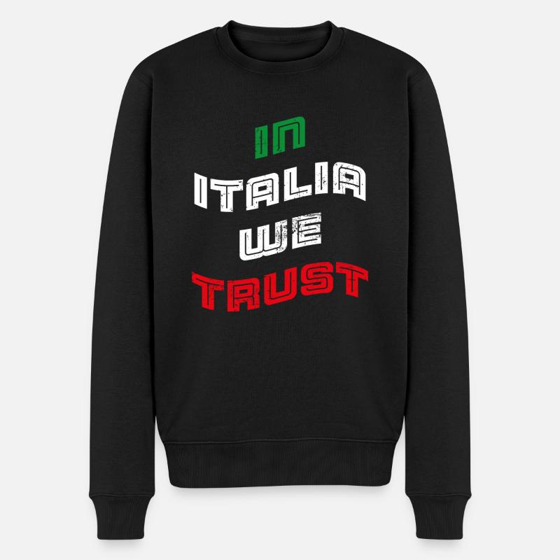 In Italia we trust - Männer Premium Bio Pullover - Schwarz