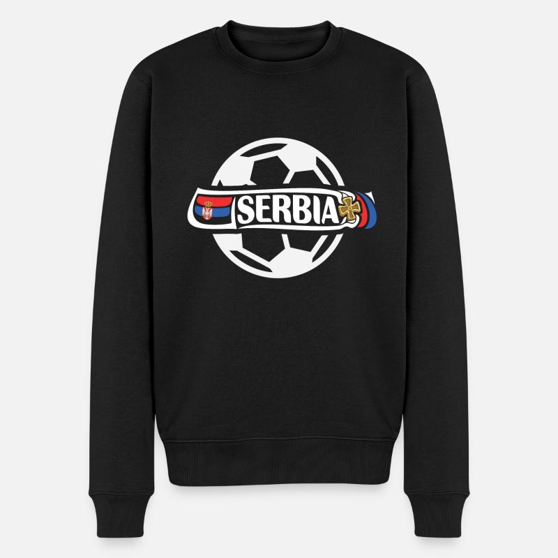 Serbie Football - Pull Premium bio Homme - noir