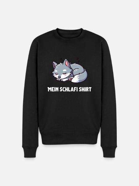 Cute Little Sleeping Wolf - Men's Premium Organic Jumper - black