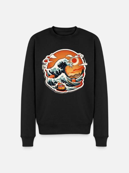 Japan Sushi Sea - Men's Premium Organic Jumper - black
