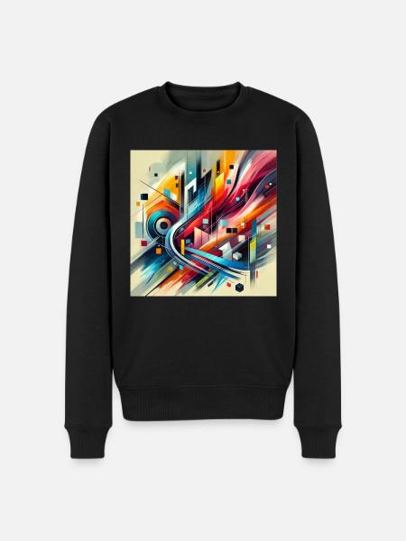 Lebendige Harmonie - Abstraktes Gemälde - Männer Premium Bio Pullover - Schwarz