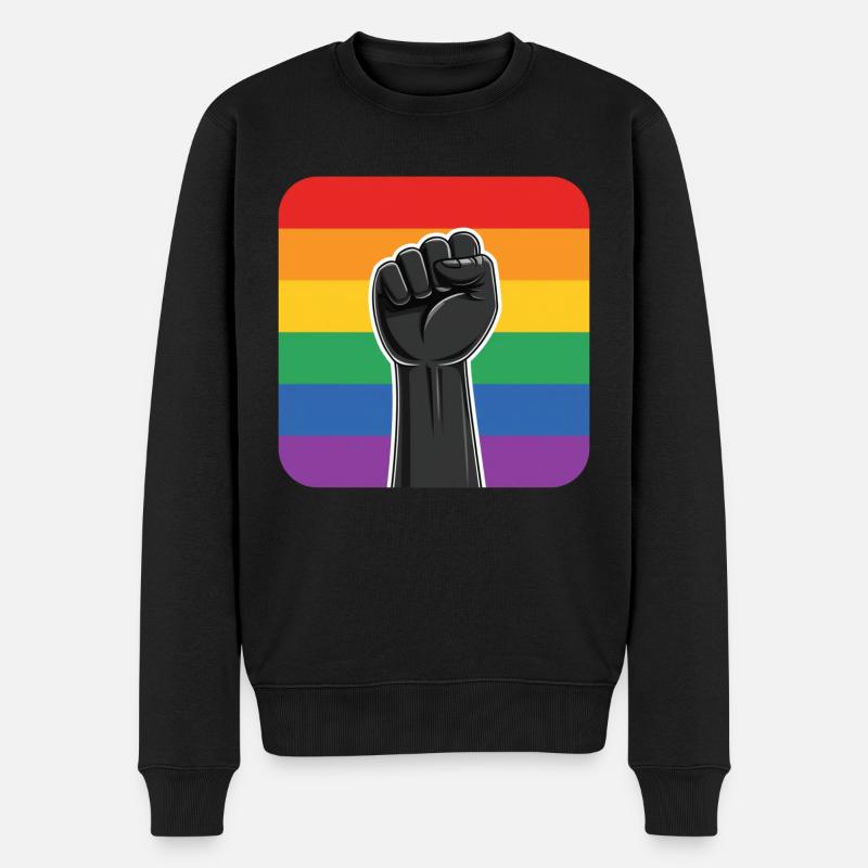 LGBTQ Rights Fist - Männer Premium Bio Pullover - Schwarz