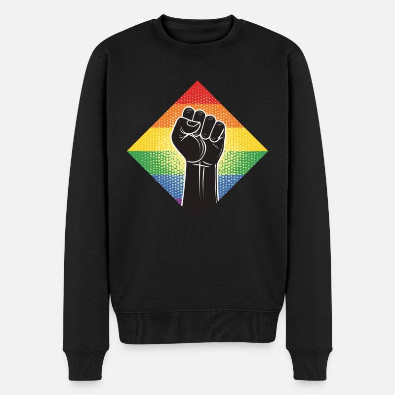 LGBTQ Rights Fist - Männer Premium Bio Pullover - Schwarz