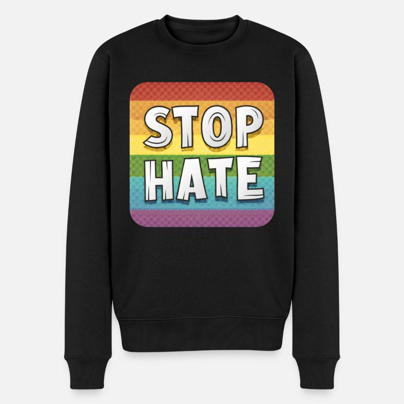 LGBTQ Stop à la haine - Pull Premium bio Homme - noir