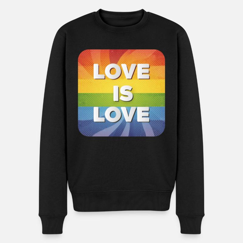 LGBTQ L’amour, c’est l’amour - Pull Premium bio Homme - noir