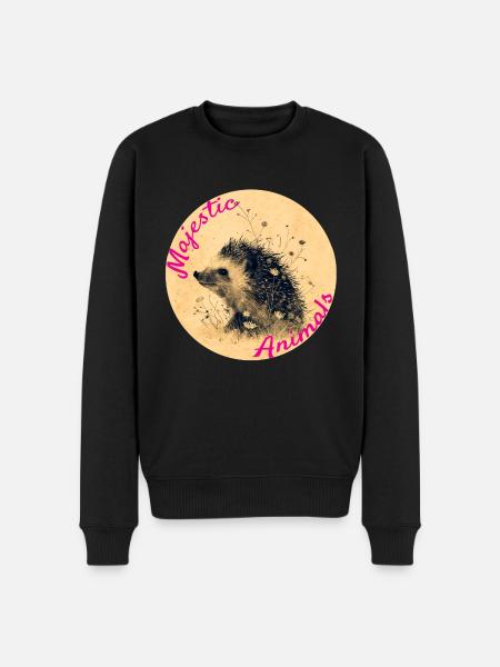 Animaux majestueux : Petit hérisson mignon - Pull Premium bio Homme - noir
