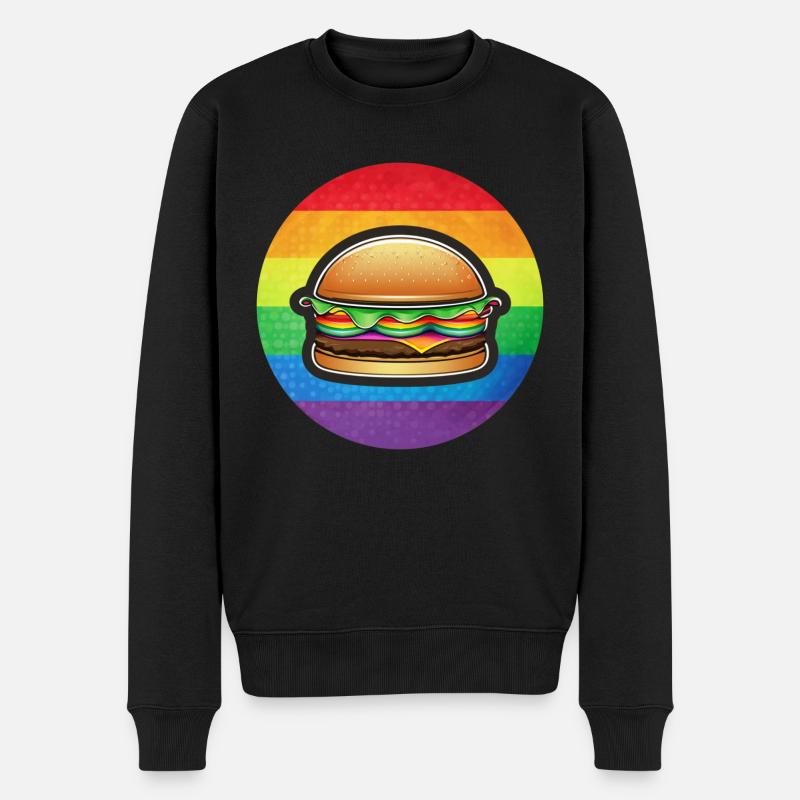 LGBTQ Hamburger - Männer Premium Bio Pullover - Schwarz