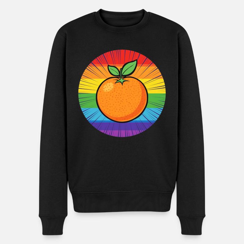 LGBTQ Orange - Männer Premium Bio Pullover - Schwarz