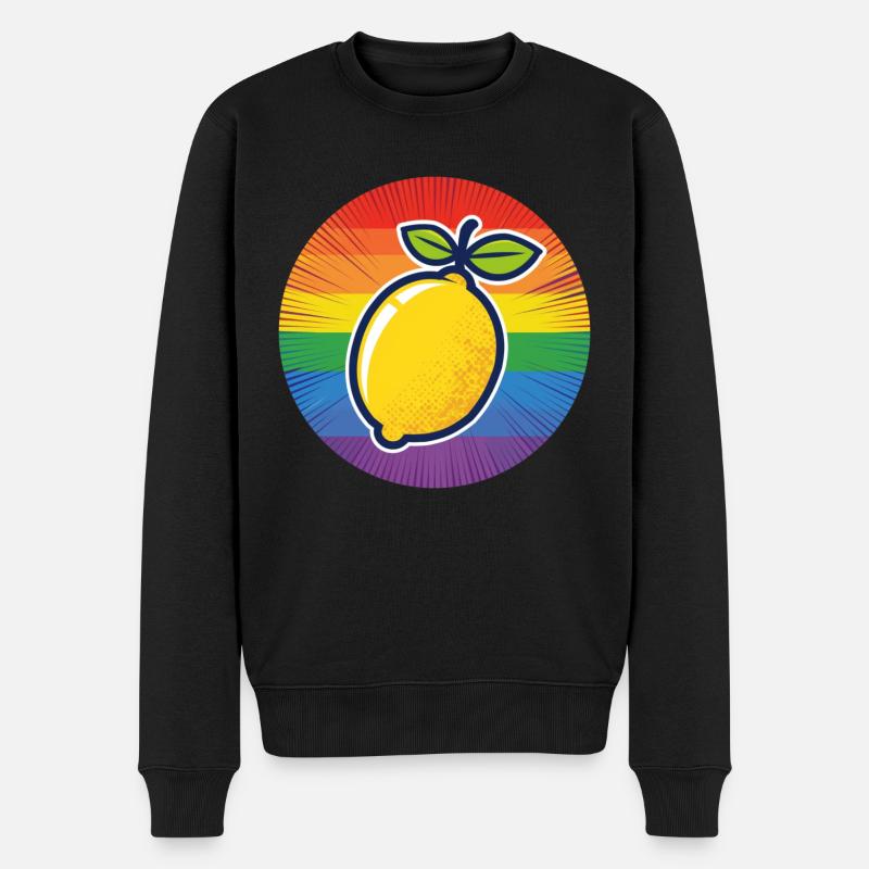 LGBTQ Zitrone Limette - Männer Premium Bio Pullover - Schwarz