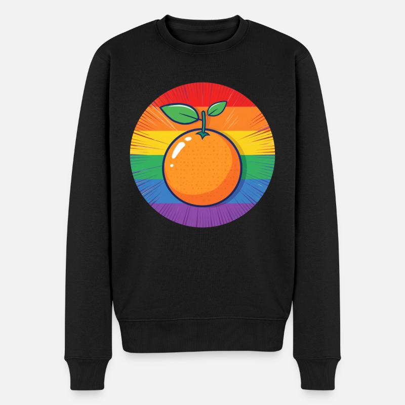 LGBTQ Orange - Männer Premium Bio Pullover - Schwarz