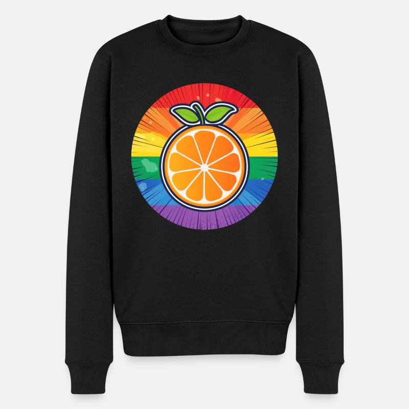 LGBTQ Orange - Männer Premium Bio Pullover - Schwarz