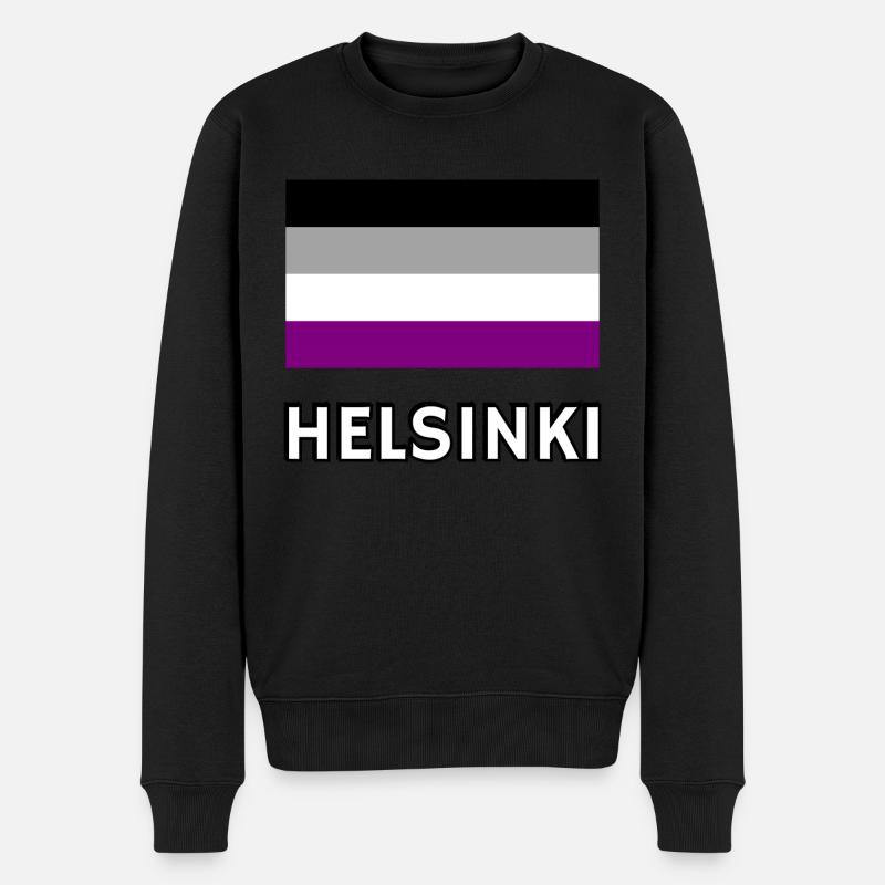 Asexualité Pride Drapeau Helsinki - Pull Premium bio Homme - noir