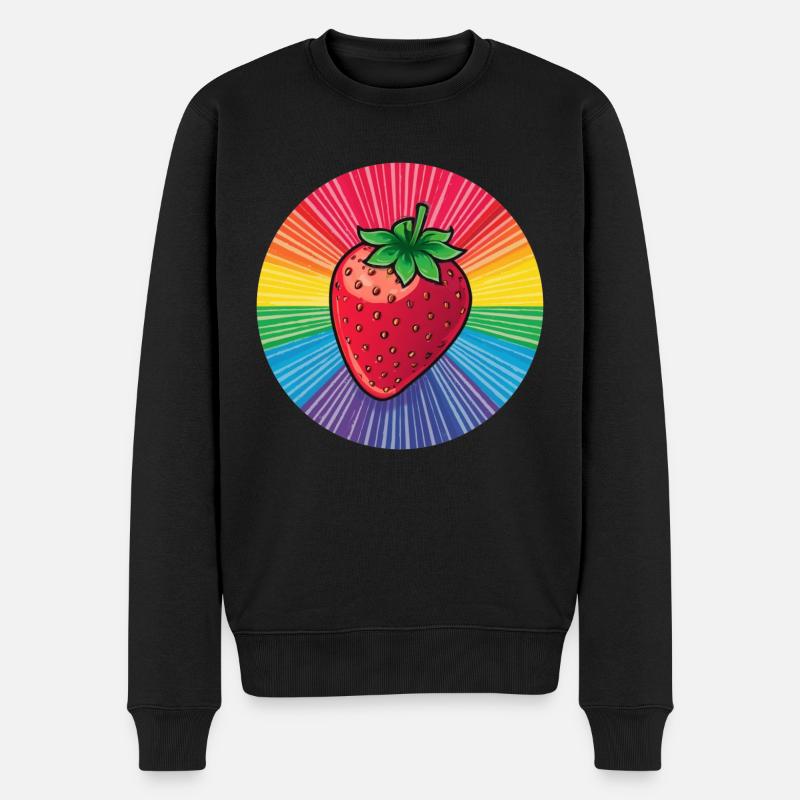 LGBTQ Erdbeere - Männer Premium Bio Pullover - Schwarz