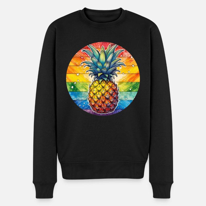 LGBTQ Ananas - Männer Premium Bio Pullover - Schwarz