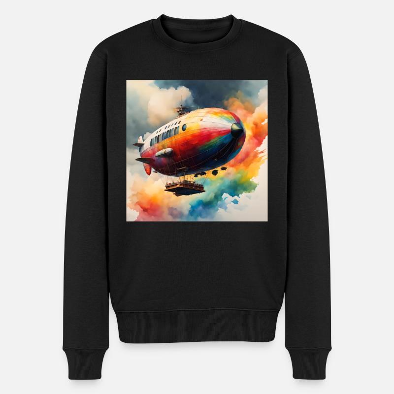 Zeppelin farbig - Männer Premium Bio Pullover - Schwarz