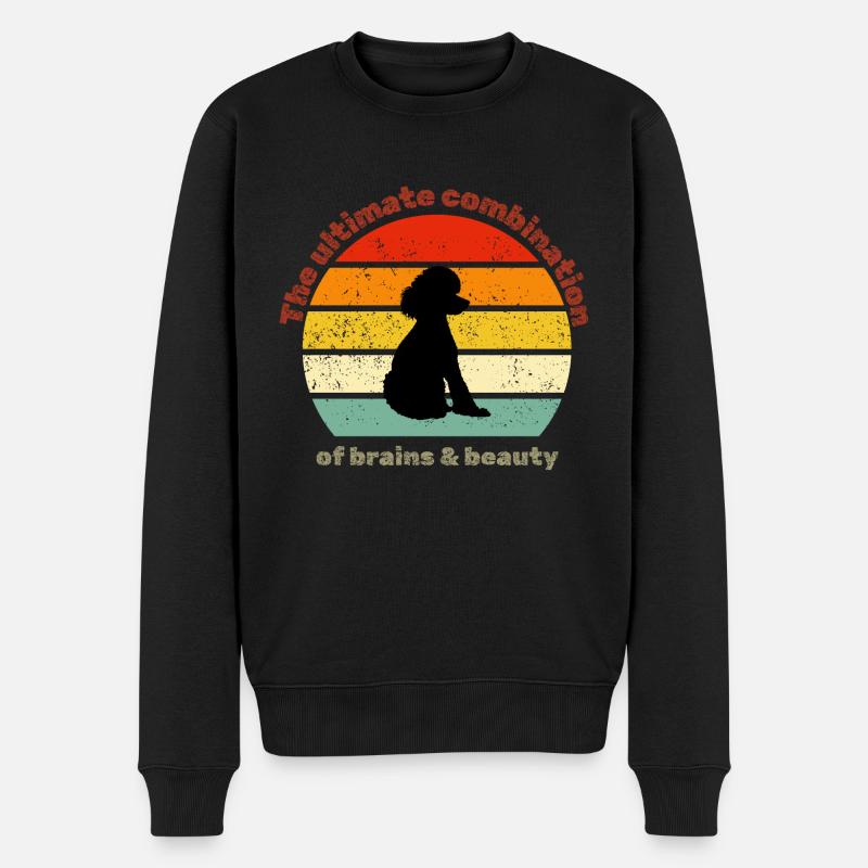 Caniche rétro - Pull Premium bio Homme - noir