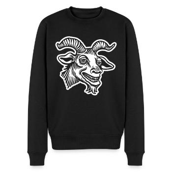 Steinbock Ziege - Männer Premium Bio Pullover - Schwarz - Vorne - Nico (187cm)