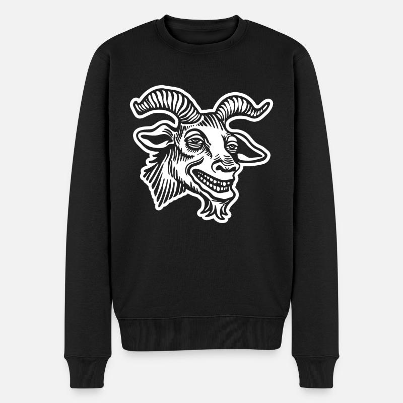 Steinbock Ziege - Männer Premium Bio Pullover - Schwarz