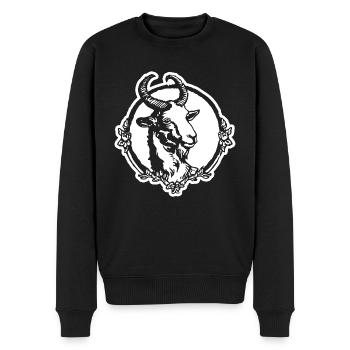 Steinbock Ziege - Männer Premium Bio Pullover - Schwarz - Vorne - Nico (187cm)