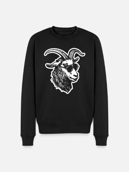 Ziege Steinbock Ziegenbock - Männer Premium Bio Pullover - Schwarz