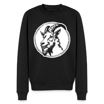 Ziege Steinbock Ziegenbock - Männer Premium Bio Pullover - Schwarz - Vorne - Nico (187cm)