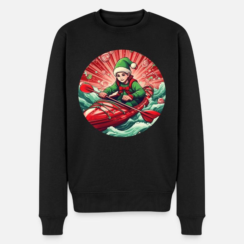 Kayak elfe de Noël - Pull Premium bio Homme - noir