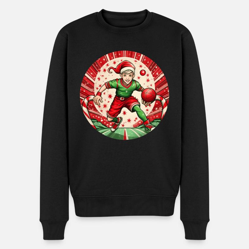 Weihnachtself Handball - Männer Premium Bio Pullover - Schwarz