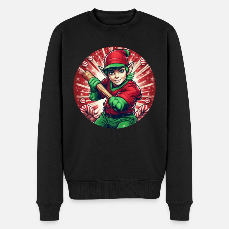 Baseball elfe de Noël - Pull Premium bio Homme - noir