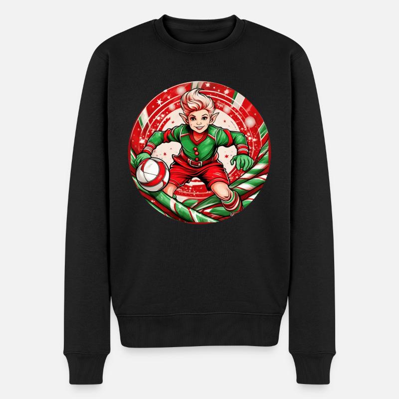 Weihnachtself Handball - Männer Premium Bio Pullover - Schwarz