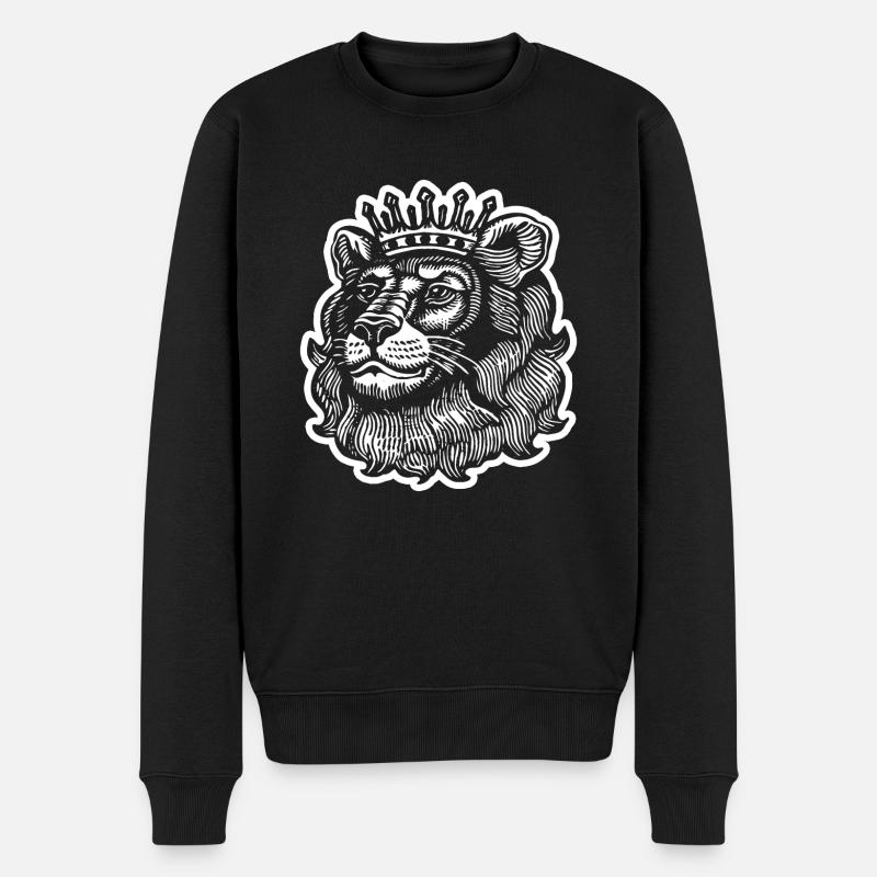Lion Tête de Lion - Pull Premium bio Homme - noir
