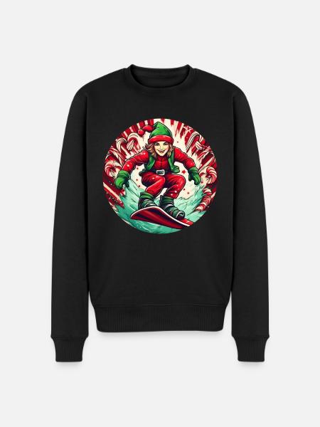 Elfe de Noël Snowboard - Pull Premium bio Homme - noir