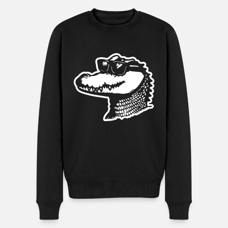 Krokodil Alligator - Männer Premium Bio Pullover - Schwarz