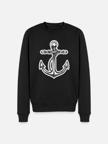 Anker - Männer Premium Bio Pullover - Schwarz