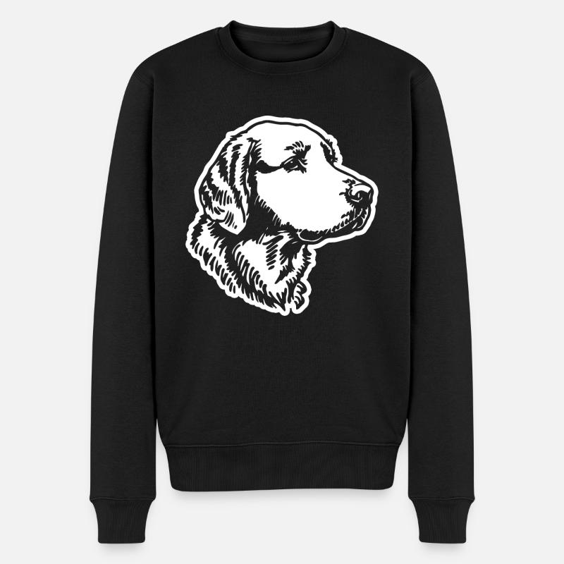 Golden Retriever Chien Chiens - Pull Premium bio Homme - noir