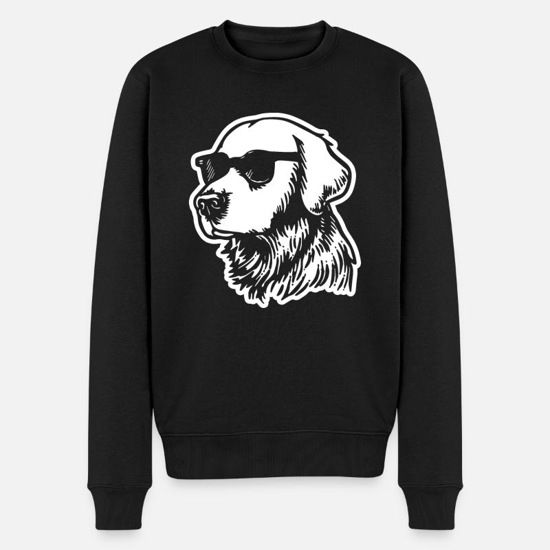 Golden Retriever Chien Chiens - Pull Premium bio Homme - noir
