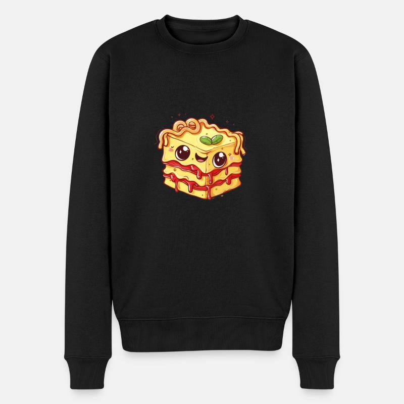 Lasagne avec visage - Pull Premium bio Homme - noir