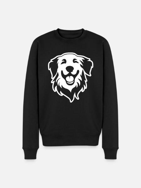 Golden Retriever Hund - Økologisk premium-sweatshirt til mænd - sort