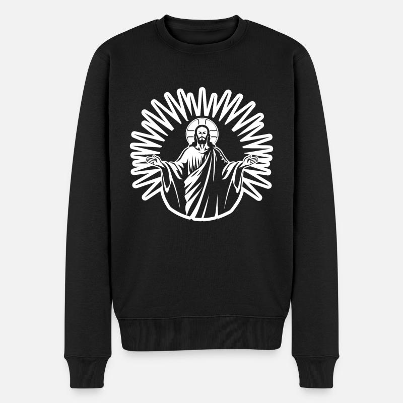 Jésus-Christ Catholique Religion Christianisme - Pull Premium bio Homme - noir