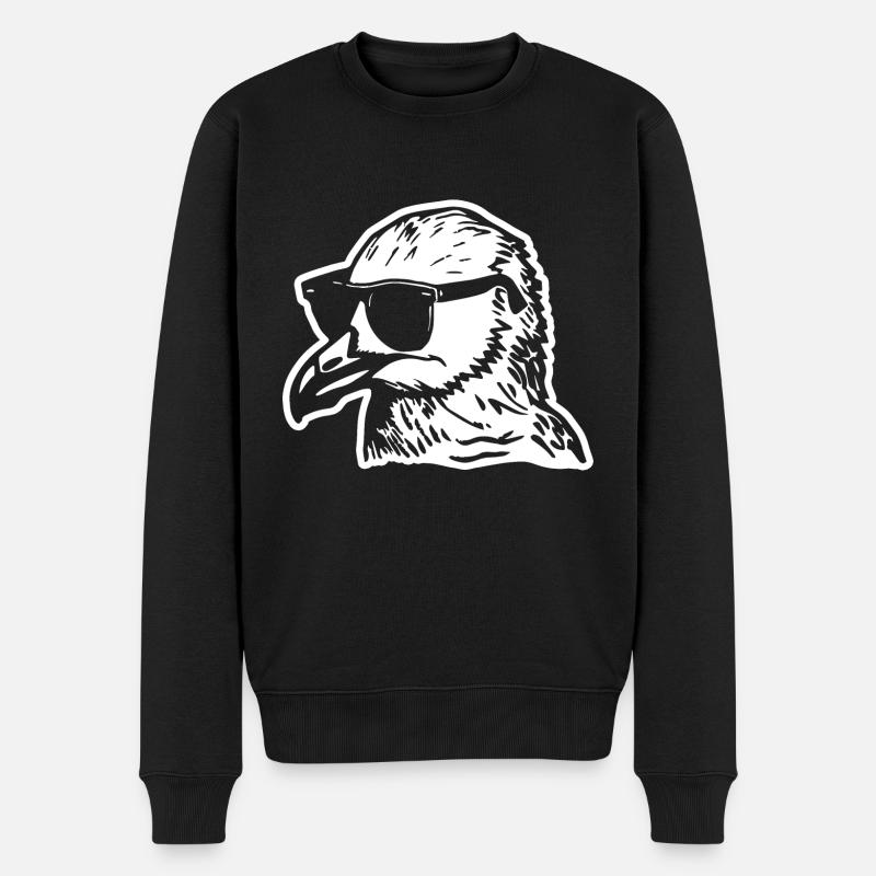 Möwe - Männer Premium Bio Pullover - Schwarz
