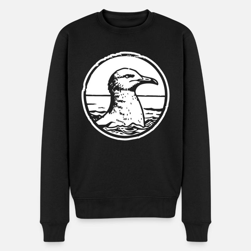 Möwe - Männer Premium Bio Pullover - Schwarz