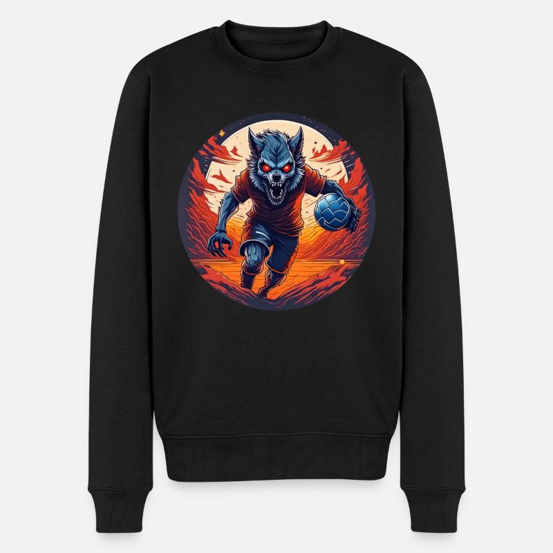 Gruseliges Halloween-party-kostüm Werwolf-handball - Männer Premium Bio Pullover - Schwarz